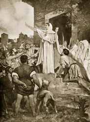 Sainte Geneviève rassurant les Parisiens lors de l